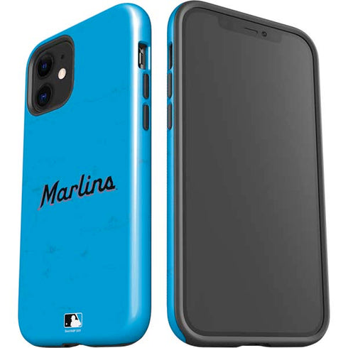 MLB Miami Marlins Solid Distressed iPhone 12 Mini Impact Case