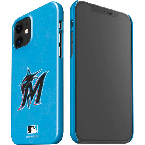 MLB Miami Marlins Solid Distressed iPhone 12 Mini Lite Case