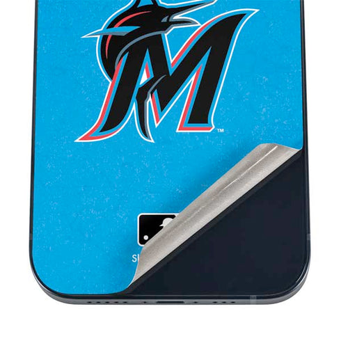 MLB Miami Marlins Solid Distressed iPhone 12 Mini Skin