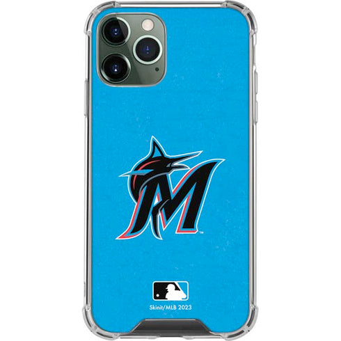 MLB Miami Marlins Solid Distressed iPhone 12 Pro Clear Case