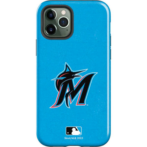 MLB Miami Marlins Solid Distressed iPhone 12 Pro Impact Case