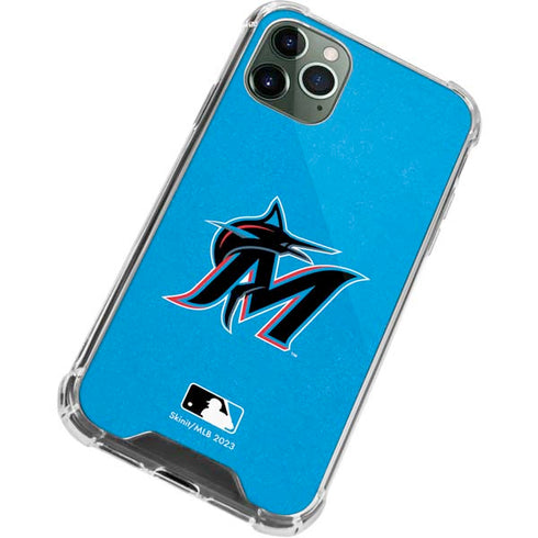 MLB Miami Marlins Solid Distressed iPhone 12 Pro Max Clear Case