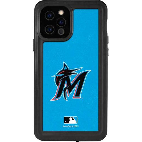 MLB Miami Marlins Solid Distressed iPhone 12 Pro Waterproof Case