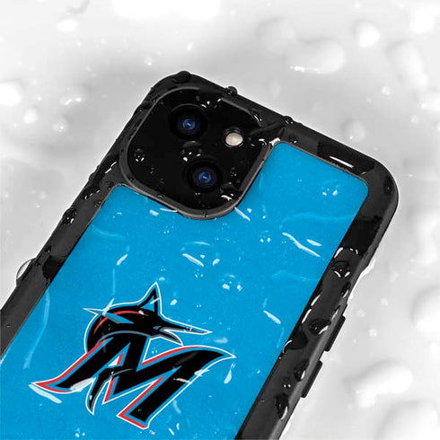 MLB Miami Marlins Solid Distressed iPhone 13 Mini Waterproof Case