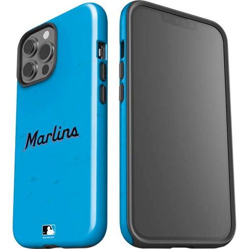 MLB Miami Marlins Solid Distressed iPhone 13 Pro Max Impact Case