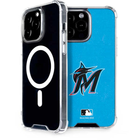 MLB Miami Marlins Solid Distressed iPhone 13 Pro Max MagSafe Case