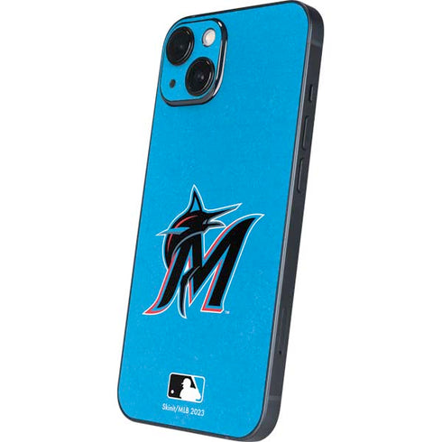 MLB Miami Marlins Solid Distressed iPhone 14 Plus Skin