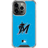 MLB Miami Marlins Solid Distressed iPhone 15 Pro Clear Case