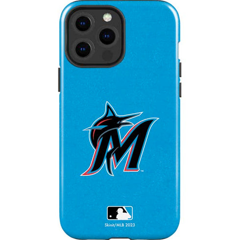 MLB Miami Marlins Solid Distressed iPhone 15 Pro Max Impact Case