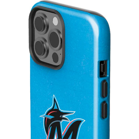 MLB Miami Marlins Solid Distressed iPhone 15 Pro Max Impact Case