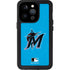 MLB Miami Marlins Solid Distressed iPhone 14 Pro Waterproof Case