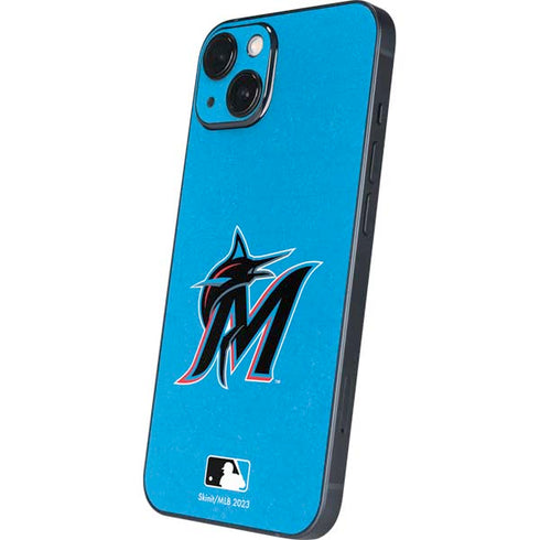 MLB Miami Marlins Solid Distressed iPhone 14 Skin
