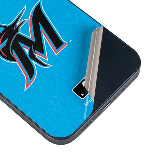 MLB Miami Marlins Solid Distressed iPhone 14 Skin