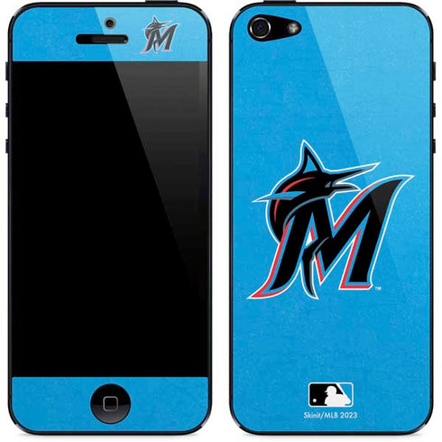 MLB Miami Marlins Solid Distressed iPhone 5/5s/5SE Skin