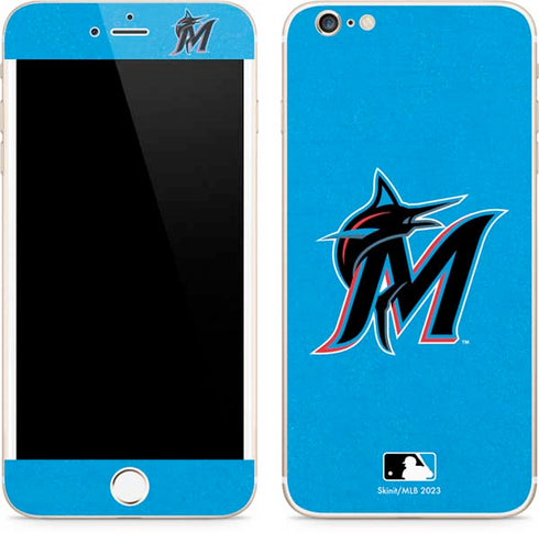 MLB Miami Marlins Solid Distressed iPhone 6/6s Plus Skin