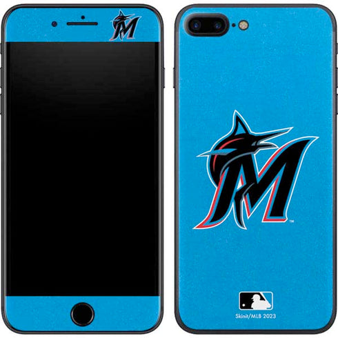 MLB Miami Marlins Solid Distressed iPhone 8 Plus Skin