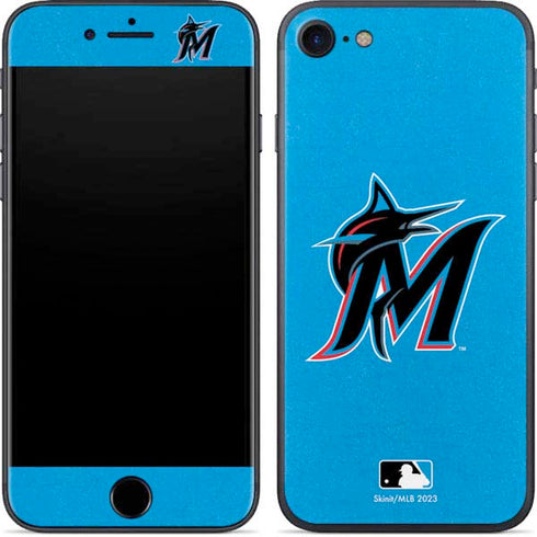 MLB Miami Marlins Solid Distressed iPhone 8 Skin