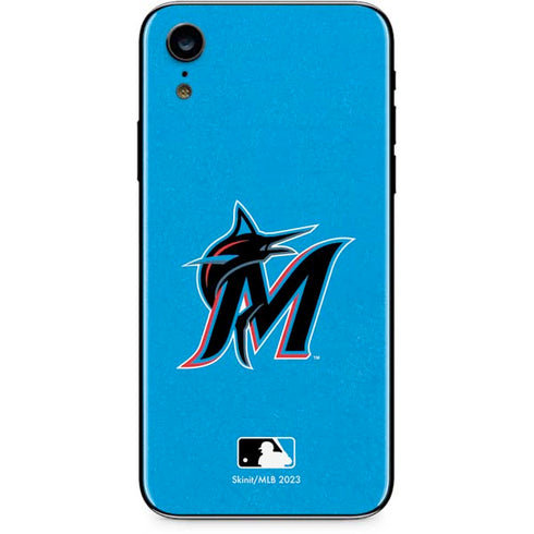 MLB Miami Marlins Solid Distressed iPhone XR Skin