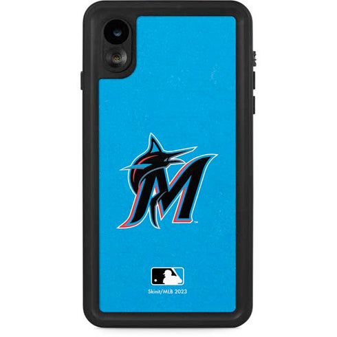 MLB Miami Marlins Solid Distressed iPhone XR Waterproof Case