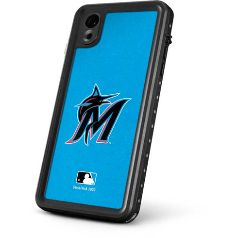 MLB Miami Marlins Solid Distressed iPhone XR Waterproof Case