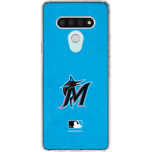 MLB Miami Marlins Solid Distressed LG Stylo 6 Clear Case