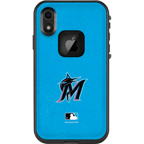 MLB Miami Marlins Solid Distressed LifeProof Fre iPhone Skin
