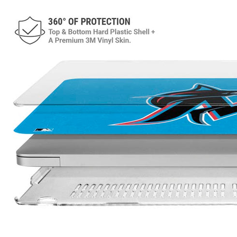 MLB Miami Marlins Solid Distressed MacBook Air 15in (2023-2025) Case plus Skin