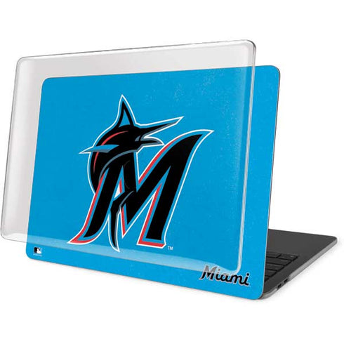 MLB Miami Marlins Solid Distressed MacBook Pro 15in (2016-19) Case plus Skin