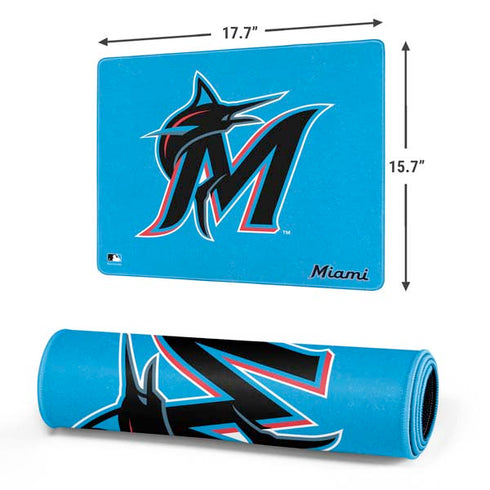 MLB Miami Marlins Solid Distressed Gaming Mouse Pad