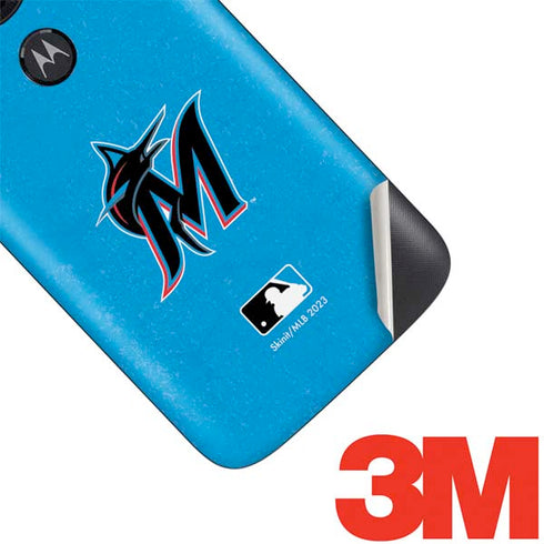 MLB Miami Marlins Solid Distressed Moto E5 Play Skin