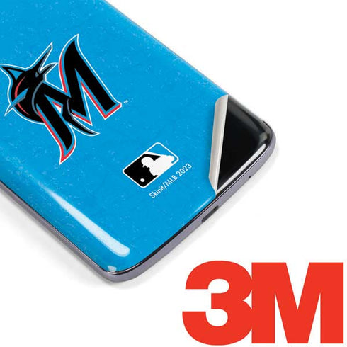 MLB Miami Marlins Solid Distressed Moto E5 Plus Skin