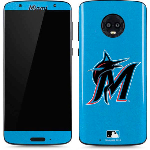 MLB Miami Marlins Solid Distressed Moto G6 Skin