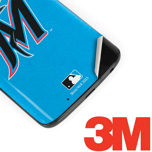 MLB Miami Marlins Solid Distressed Moto G6 Skin
