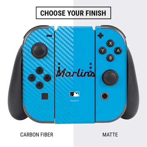 MLB Miami Marlins Solid Distressed Nintendo Switch Bundle Skin