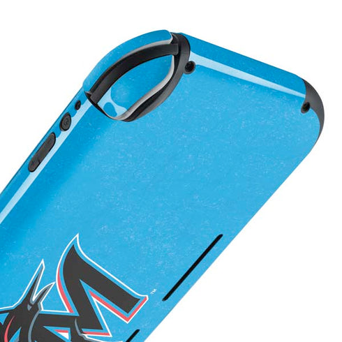 MLB Miami Marlins Solid Distressed Nintendo Switch Lite Skin