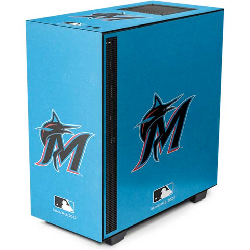 MLB Miami Marlins Solid Distressed NZXT H510 Compact ATX Mid-Tower Case Skin