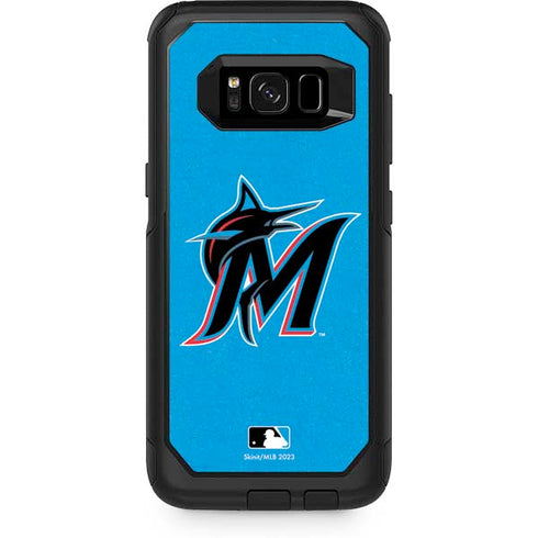 MLB Miami Marlins Solid Distressed Otterbox Commuter Galaxy Skin