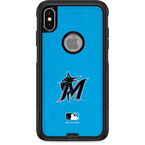 MLB Miami Marlins Solid Distressed Otterbox Commuter iPhone Skin