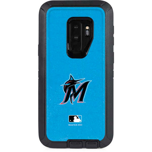 MLB Miami Marlins Solid Distressed Otterbox Defender Galaxy Skin