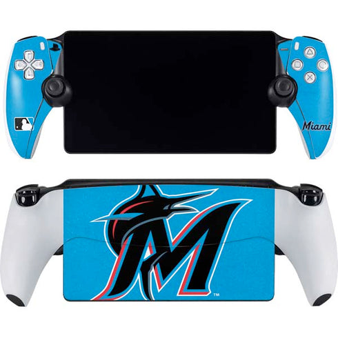 MLB Miami Marlins Solid Distressed PlayStation Portal Remote Player Skin