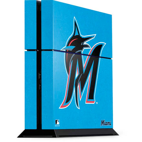 MLB Miami Marlins Solid Distressed PS4 Console Skin