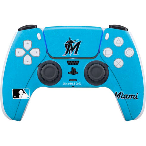 MLB Miami Marlins Solid Distressed PS5 Controller Skin