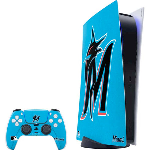 MLB Miami Marlins Solid Distressed PS5 Digital Edition Bundle Skin