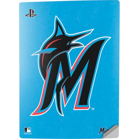 MLB Miami Marlins Solid Distressed PS5 Digital Edition Console Skin