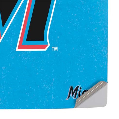 MLB Miami Marlins Solid Distressed PS5 Slim Disk Console Skin