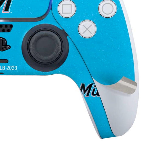 MLB Miami Marlins Solid Distressed PS5 Slim Digital Edition Bundle Skin