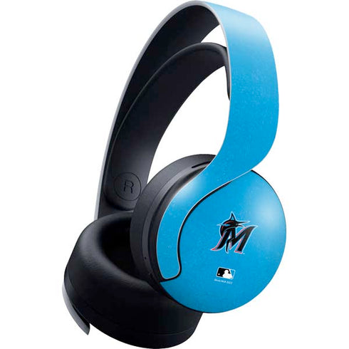 MLB Miami Marlins Solid Distressed PULSE 3D Wireless Headset for PS5 Skin