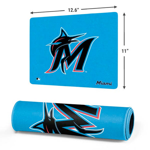 MLB Miami Marlins Solid Distressed Gaming Mouse Pad