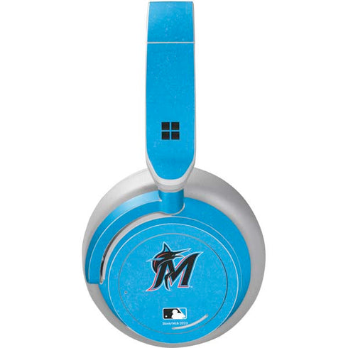 MLB Miami Marlins Solid Distressed Surface Headphones Skin