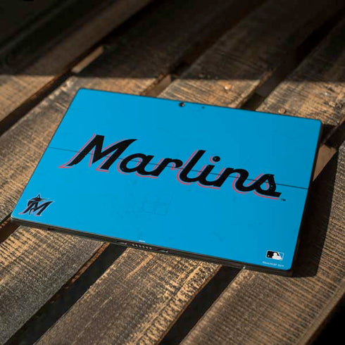 MLB Miami Marlins Solid Distressed Surface Pro 7 Skin